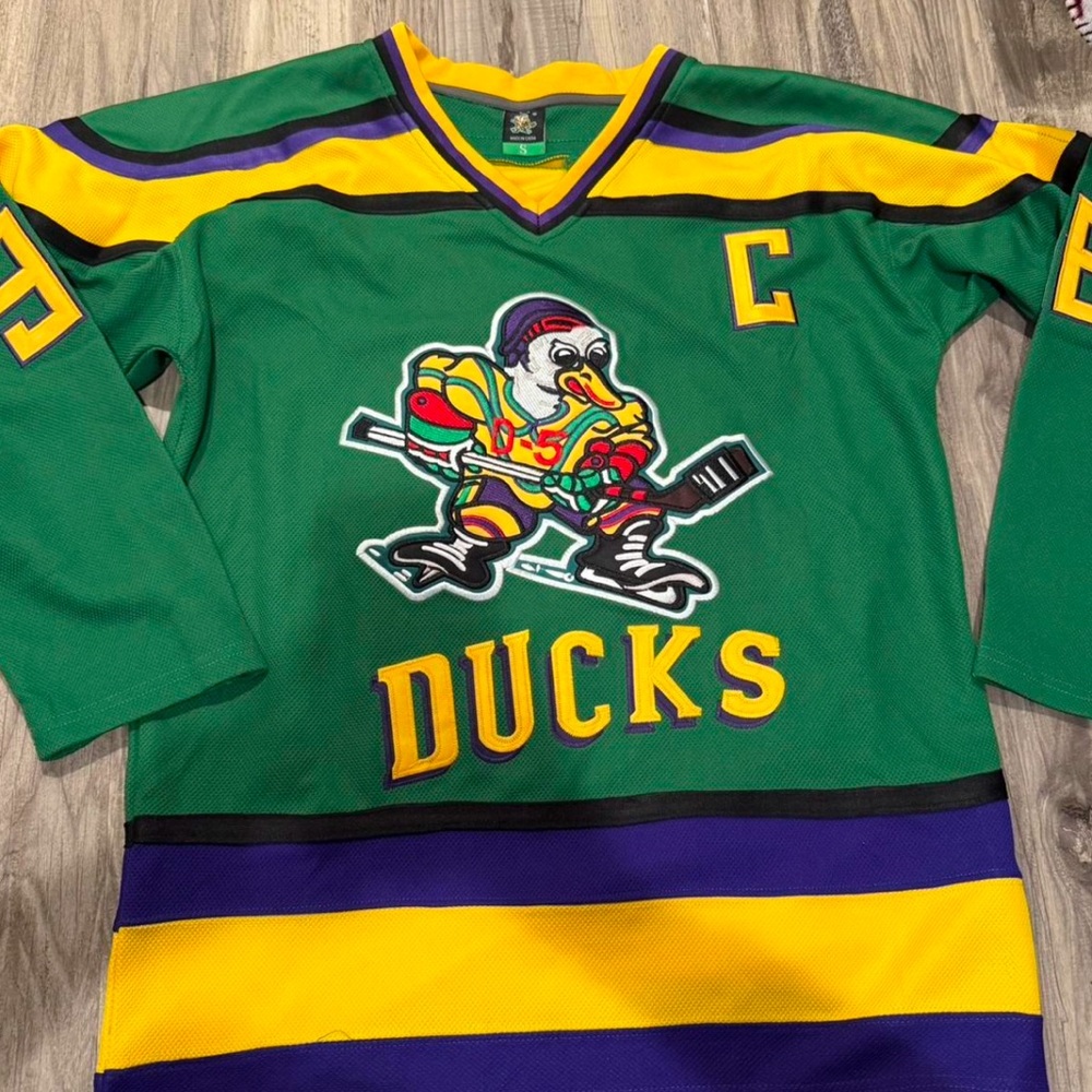 NHL Ducks Green and Yellow Jersey